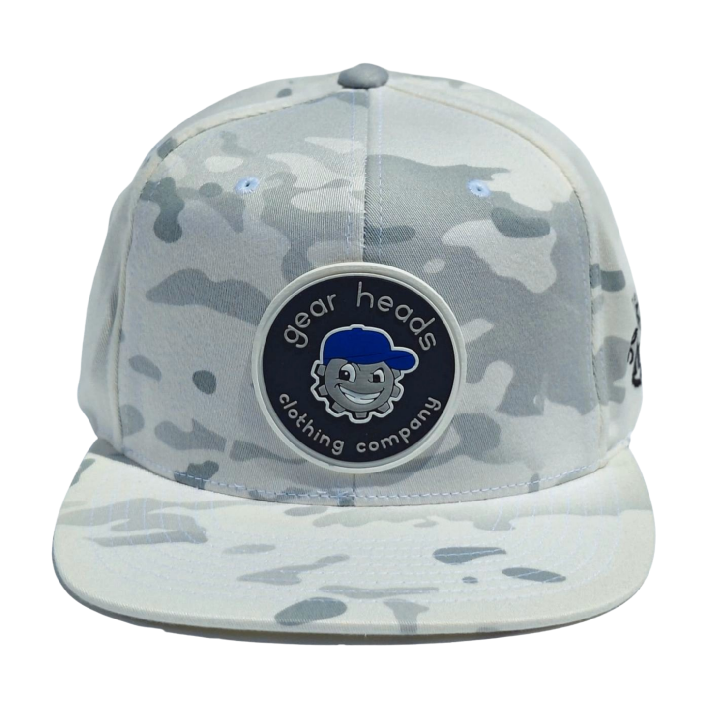 White Camo Flat-Billed Gear Heads Cap