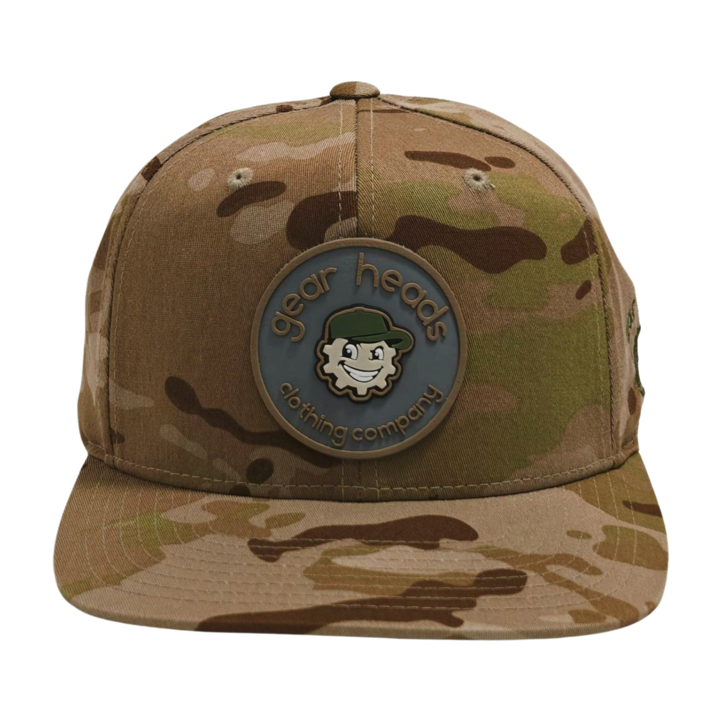 Brown Camo Gear Heads Snapback