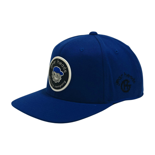 Blue Flat-Billed Gear Heads Snapback