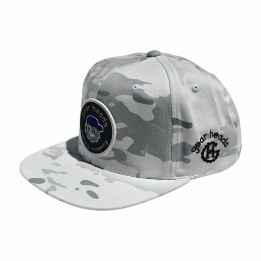 White Camo Flat-Billed Gear Heads Cap