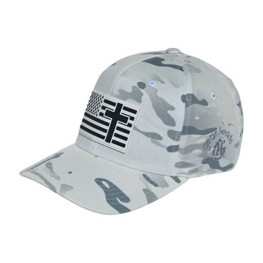 Alpine Camo US Flag & Cross FlexFit
