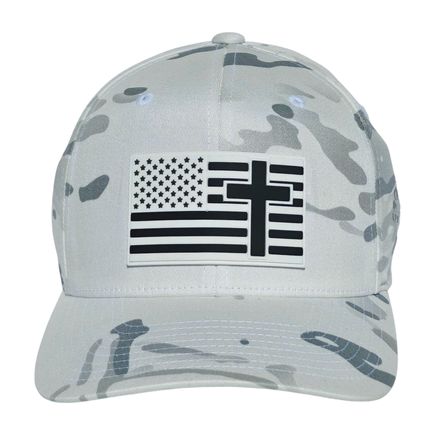 Alpine Camo US Flag & Cross FlexFit