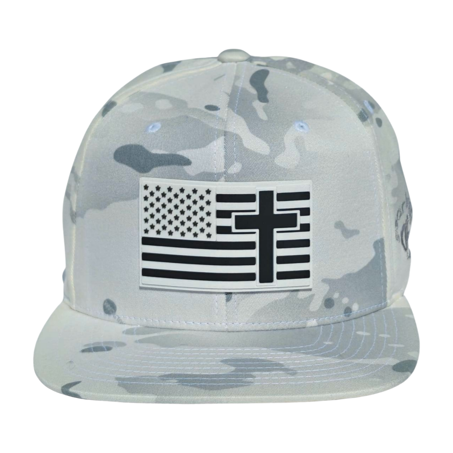 Alpine Camo US Flag & Cross Snapback