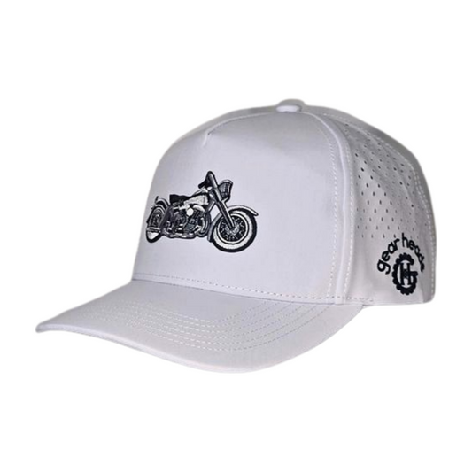 White Biker Snapback