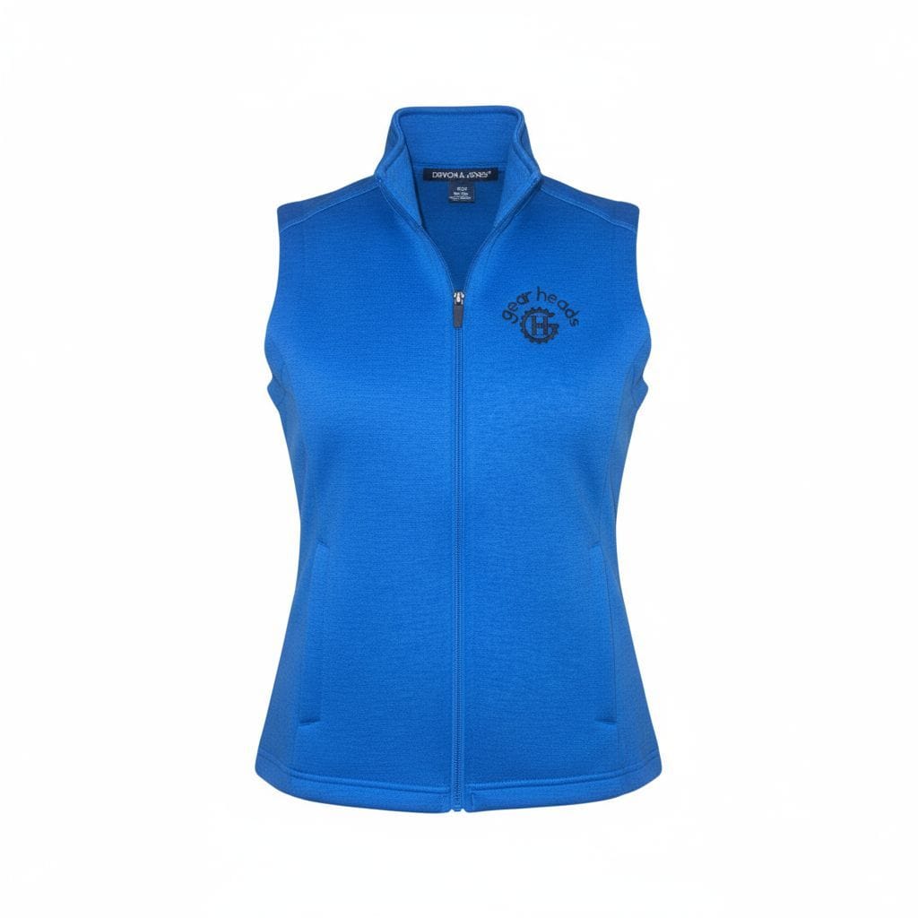 Women's Blue Gear Heads Zippered Vest